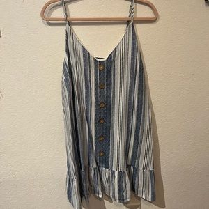blue striped midi sundress—>XL